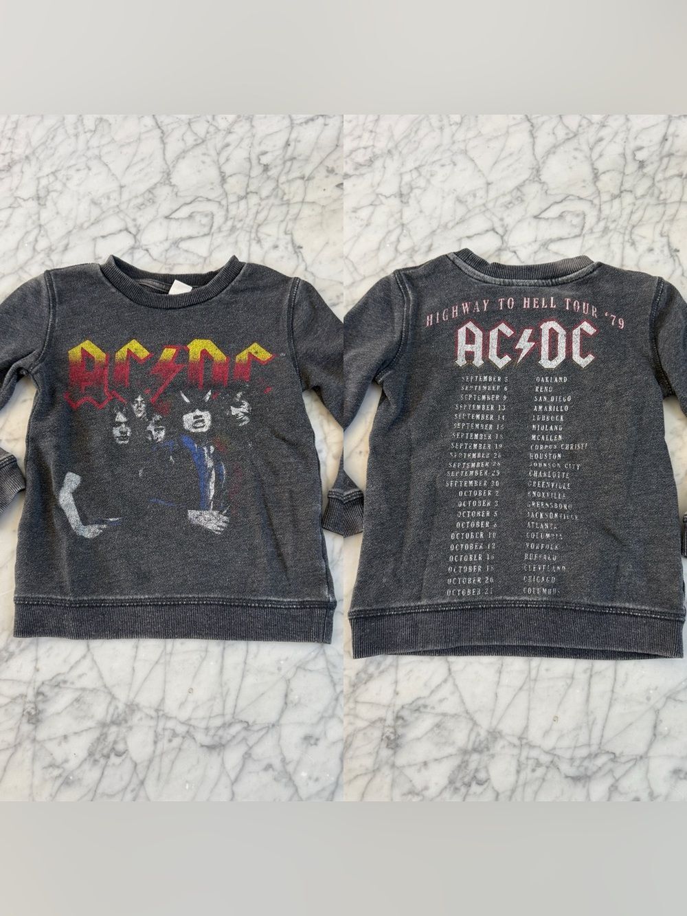 AC/DC Highway To Hell Concert Tour Kids  Sweatshirt Size 3T